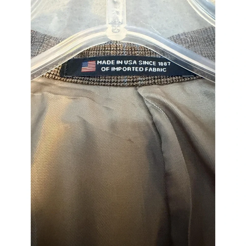Hart Schaffner Marx Blazer Sport Coat Mens 48 Brown Plaid USA Dillard's Jacket